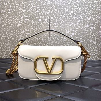 Valentino Garavani Loco Shoulder Bag White 20cm