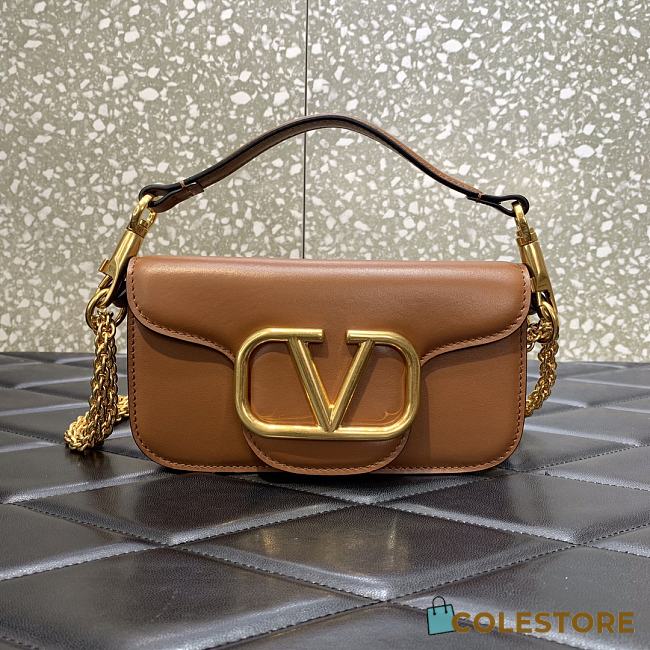 Valentino Garavani Loco Shoulder Bag Brown 20cm - 1