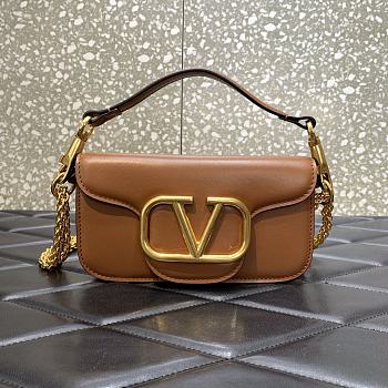 Valentino Garavani Loco Shoulder Bag Brown 20cm
