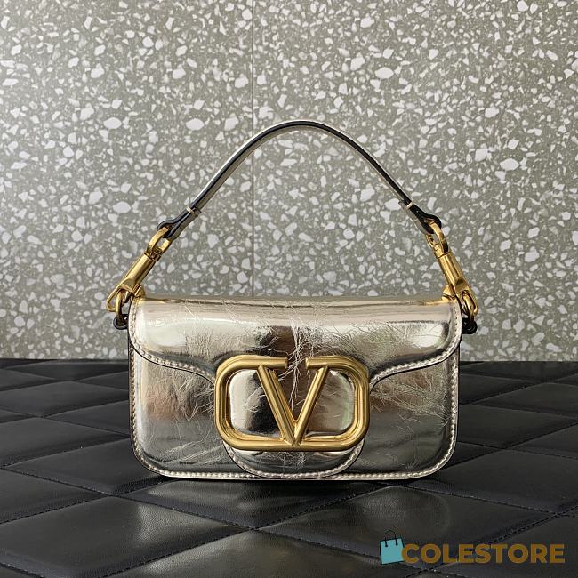 Valentino Garavani Loco Shoulder Bag Silver 20cm - 1