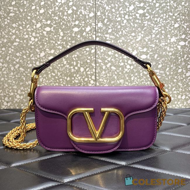 Valentino Garavani Loco Shoulder Bag Purple 20cm - 1