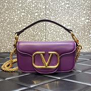 Valentino Garavani Loco Shoulder Bag Purple 20cm - 1