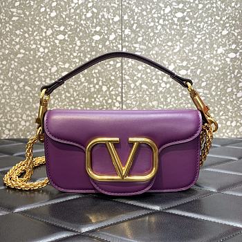 Valentino Garavani Loco Shoulder Bag Purple 20cm