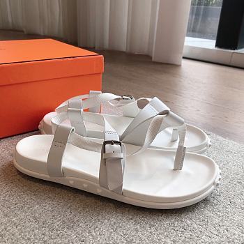 Hermes 24 Giga Sandals White