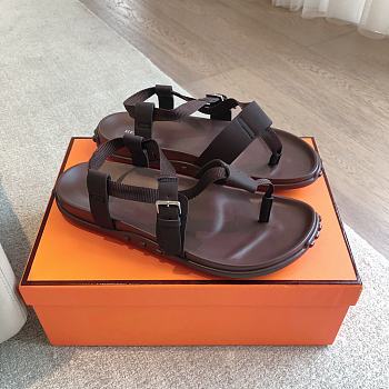 Hermes 24 Giga Sandals Dark Brown
