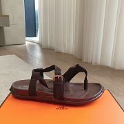 Hermes 24 Giga Sandals Dark Brown - 2