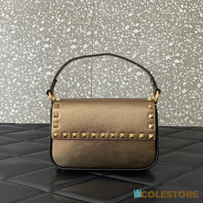 Valentino Rockstud Small Leather Crossbody Bag Gold 19x12x3cm - 1