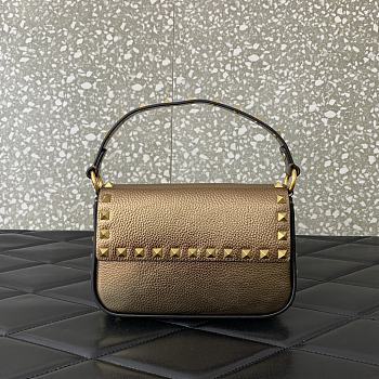 Valentino Rockstud Small Leather Crossbody Bag Gold 19x12x3cm