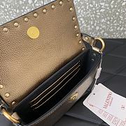 Valentino Rockstud Small Leather Crossbody Bag Gold 19x12x3cm - 5