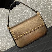 Valentino Rockstud Small Leather Crossbody Bag Gold 19x12x3cm - 6