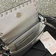 Valentino Rockstud Small Leather Crossbody Bag Silver 19x12x3cm - 3