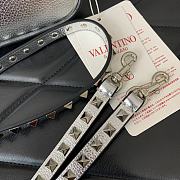 Valentino Rockstud Small Leather Crossbody Bag Silver 19x12x3cm - 4