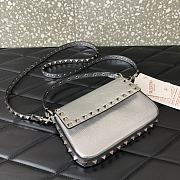 Valentino Rockstud Small Leather Crossbody Bag Silver 19x12x3cm - 5