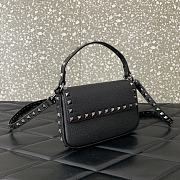 Valentino Rockstud Small Leather Crossbody Bag Black 19x12x3cm - 3