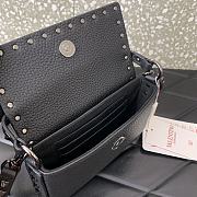 Valentino Rockstud Small Leather Crossbody Bag Black 19x12x3cm - 6