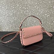 Valentino Rockstud Small Leather Crossbody Bag Light Pink 19x12x3cm - 3