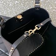  Valentino Garavani Calfskin Tote Bag Black 26x11x24cm - 6