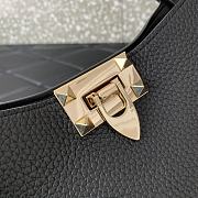  Valentino Garavani Calfskin Tote Bag Black 26x11x24cm - 4