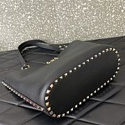  Valentino Garavani Calfskin Tote Bag Black 26x11x24cm - 3