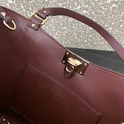 Valentino Garavani Calfskin Tote Bag Burgundy 26x11x24cm - 3