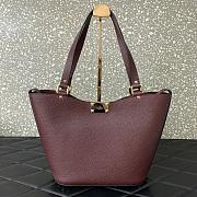 Valentino Garavani Calfskin Tote Bag Burgundy 26x11x24cm - 4