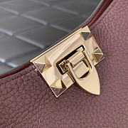 Valentino Garavani Calfskin Tote Bag Burgundy 26x11x24cm - 2