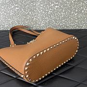 Valentino Garavani Calfskin Tote Bag Brown 26x11x24cm - 4
