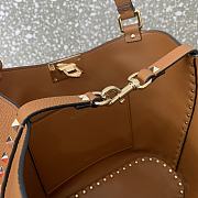 Valentino Garavani Calfskin Tote Bag Brown 26x11x24cm - 3