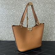 Valentino Garavani Calfskin Tote Bag Brown 26x11x24cm - 2