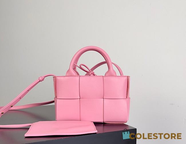 Bottega Veneta Super Mini Tote Bag Pink 20x7x13cm - 1