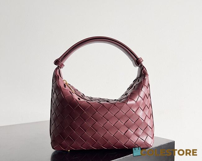 Bottega Veneta Wallace Shoulder Bag Burgundy 22x13x9.5cm - 1