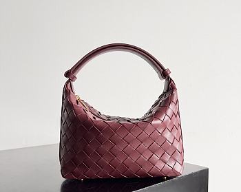 Bottega Veneta Wallace Shoulder Bag Burgundy 22x13x9.5cm