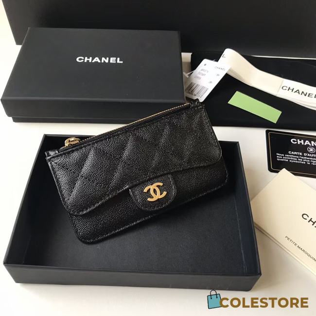 Chanel Classic Card Holder Black AP0374 13×7.5×1cm - 1