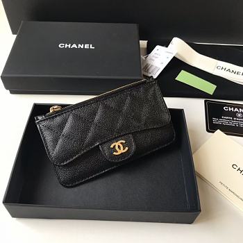 Chanel Classic Card Holder Black AP0374 13×7.5×1cm