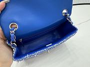 Chanel Classic Flap Bag Tweed Blue 20cm - 6