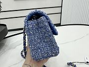 Chanel Classic Flap Bag Tweed Blue 20cm - 4