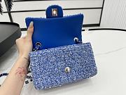 Chanel Classic Flap Bag Tweed Blue 20cm - 5