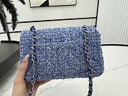 Chanel Classic Flap Bag Tweed Blue 20cm - 2
