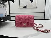 Chanel Classic Flap Bag Tweed Pink 20cm - 1
