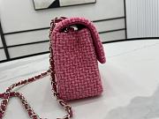 Chanel Classic Flap Bag Tweed Pink 20cm - 5