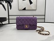 Chanel Classic Flap Bag Tweed Purple 20cm - 1