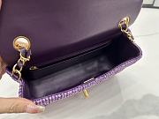 Chanel Classic Flap Bag Tweed Purple 20cm - 6