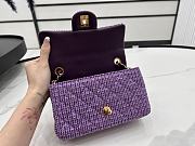 Chanel Classic Flap Bag Tweed Purple 20cm - 3