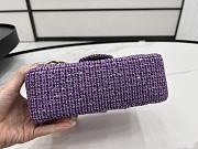 Chanel Classic Flap Bag Tweed Purple 20cm - 4
