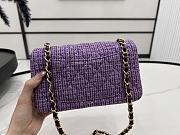 Chanel Classic Flap Bag Tweed Purple 20cm - 2
