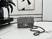 Chanel Classic Flap Bag Tweed Grey 20cm - 1