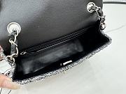Chanel Classic Flap Bag Tweed Grey 20cm - 5