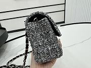 Chanel Classic Flap Bag Tweed Grey 20cm - 4