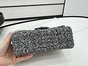 Chanel Classic Flap Bag Tweed Grey 20cm - 3
