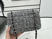 Chanel Classic Flap Bag Tweed Grey 20cm - 2